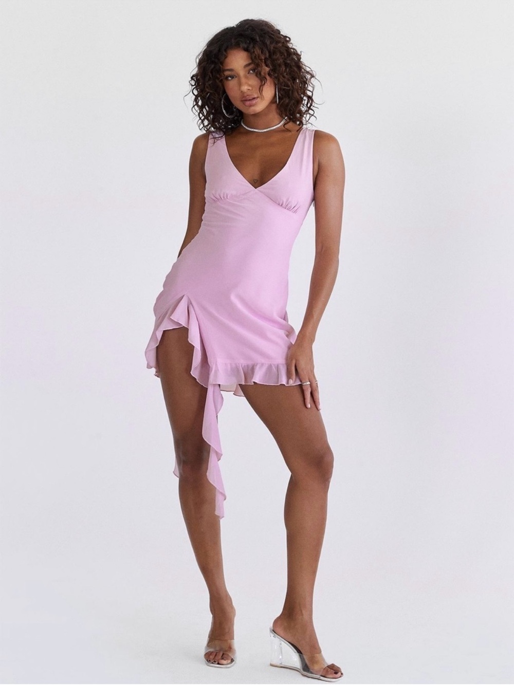 Princess Polly Varney Frill Mini Dress Lilac